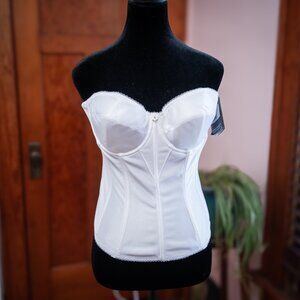Dominique White Corset Top Bustier Longline Bra Bridal Shapewear 40B NWT Boudoir